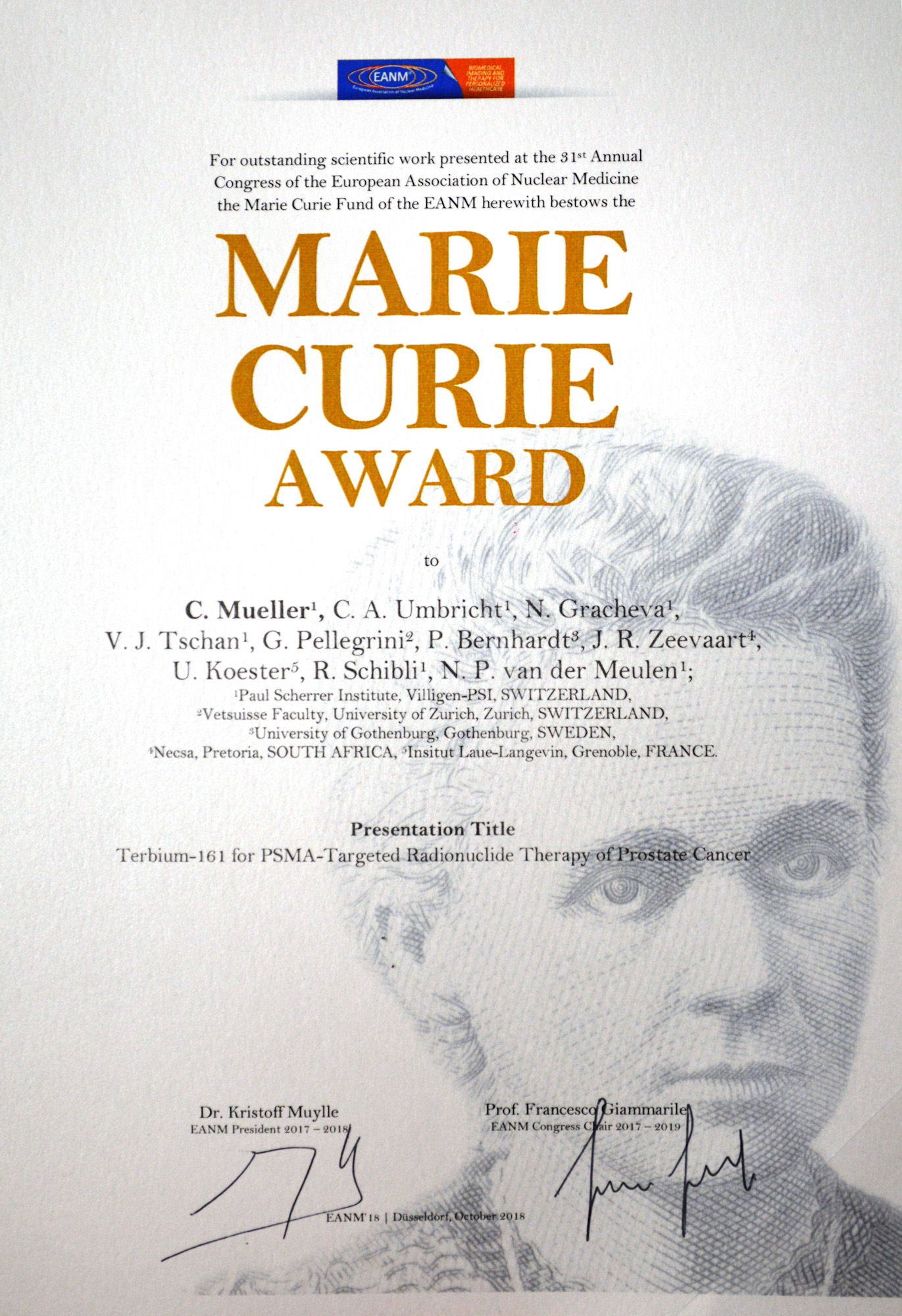 Marie Curie Award