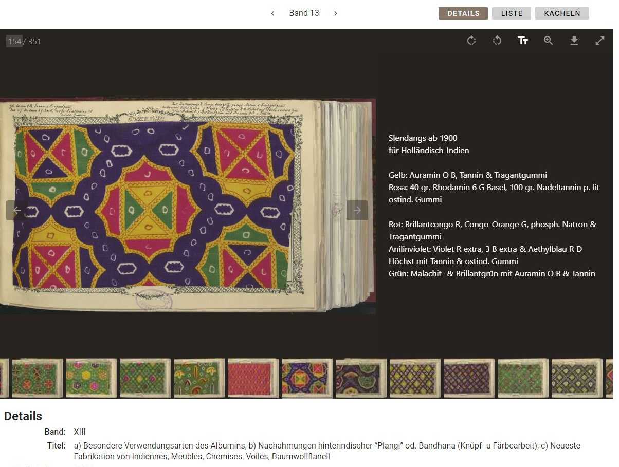 Enlarged view: Screenshot Website fabric pattern catalogue