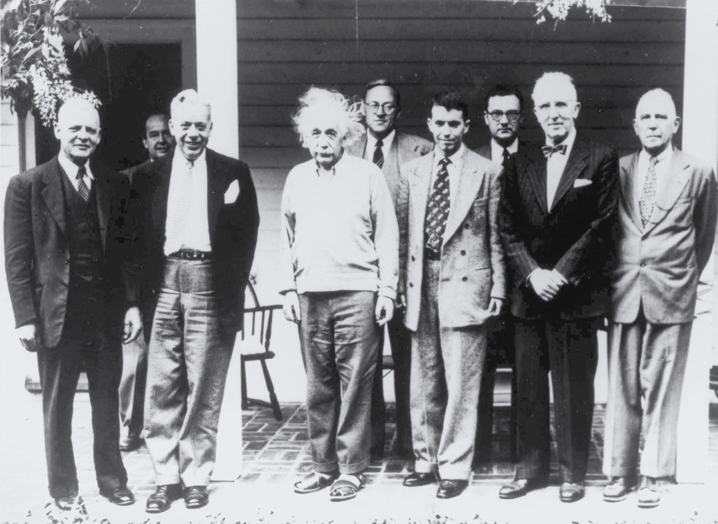 Group Picture with Albert Einstein in the center and John von Neumann in the back